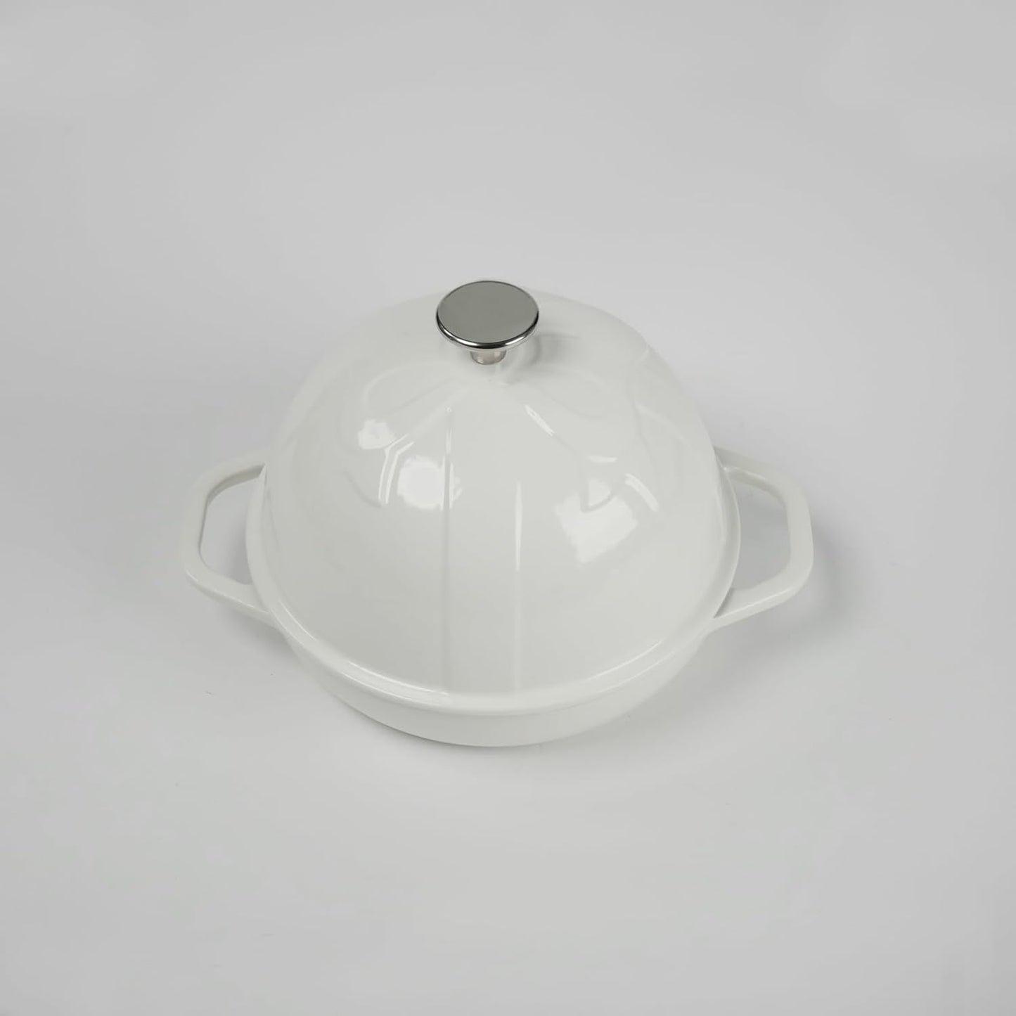 HAWOK Enameled White Cast Iron Bread Oven with Cloche Lid - 7.8inch/20cm Sourdough Baking Pan
