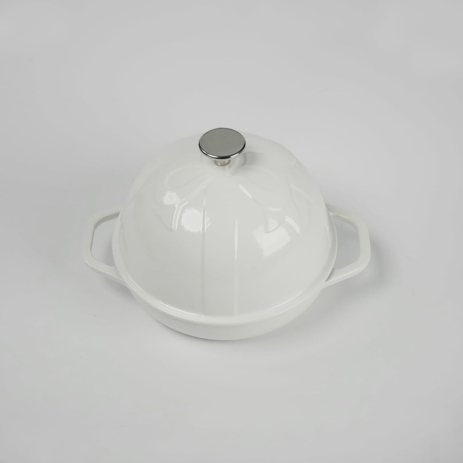 HAWOK Enameled White Cast Iron Bread Oven with Cloche Lid - 7.8inch/20cm Sourdough Baking Pan