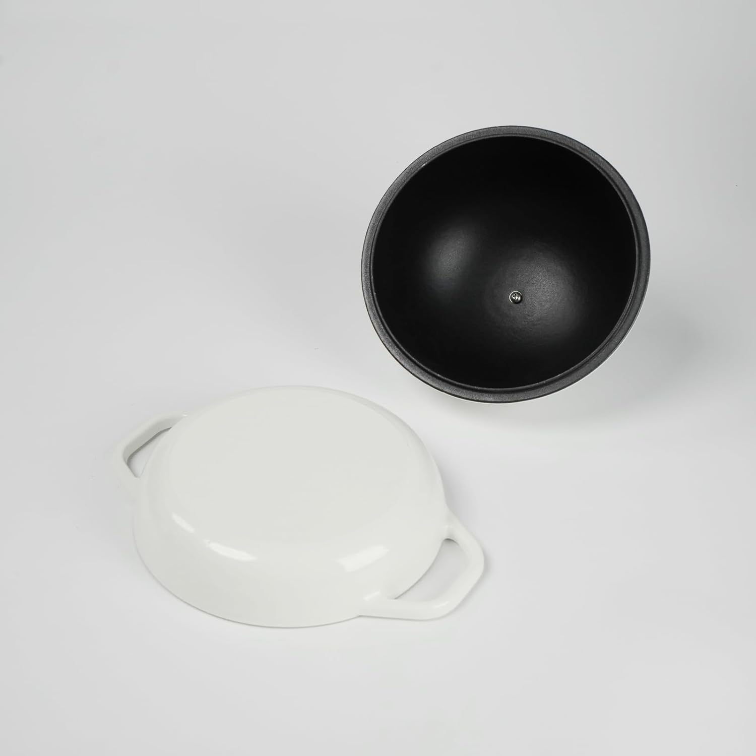 HAWOK Enameled White Cast Iron Bread Oven with Cloche Lid - 7.8inch/20cm Sourdough Baking Pan