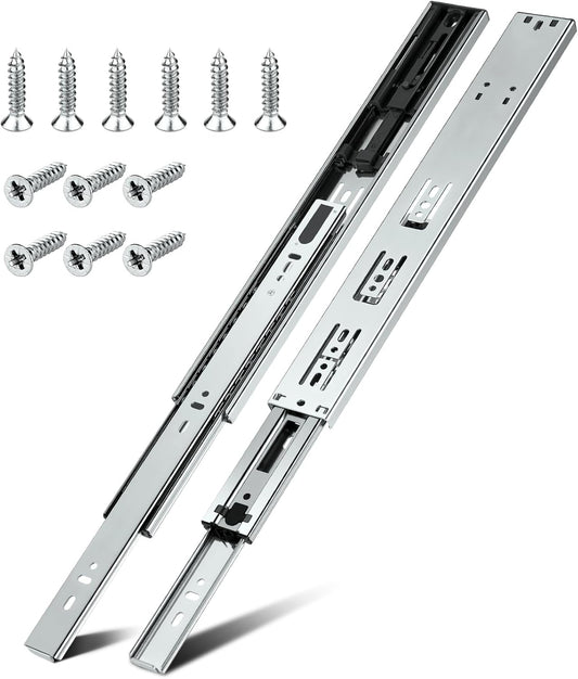 HBL Soft Close Drawer Slides 14 inch - Heavy Duty Replacement, Full Extension Ball Bearing, 200 LB Capacity, Cold-Rolled Steel, Rust-Resistant