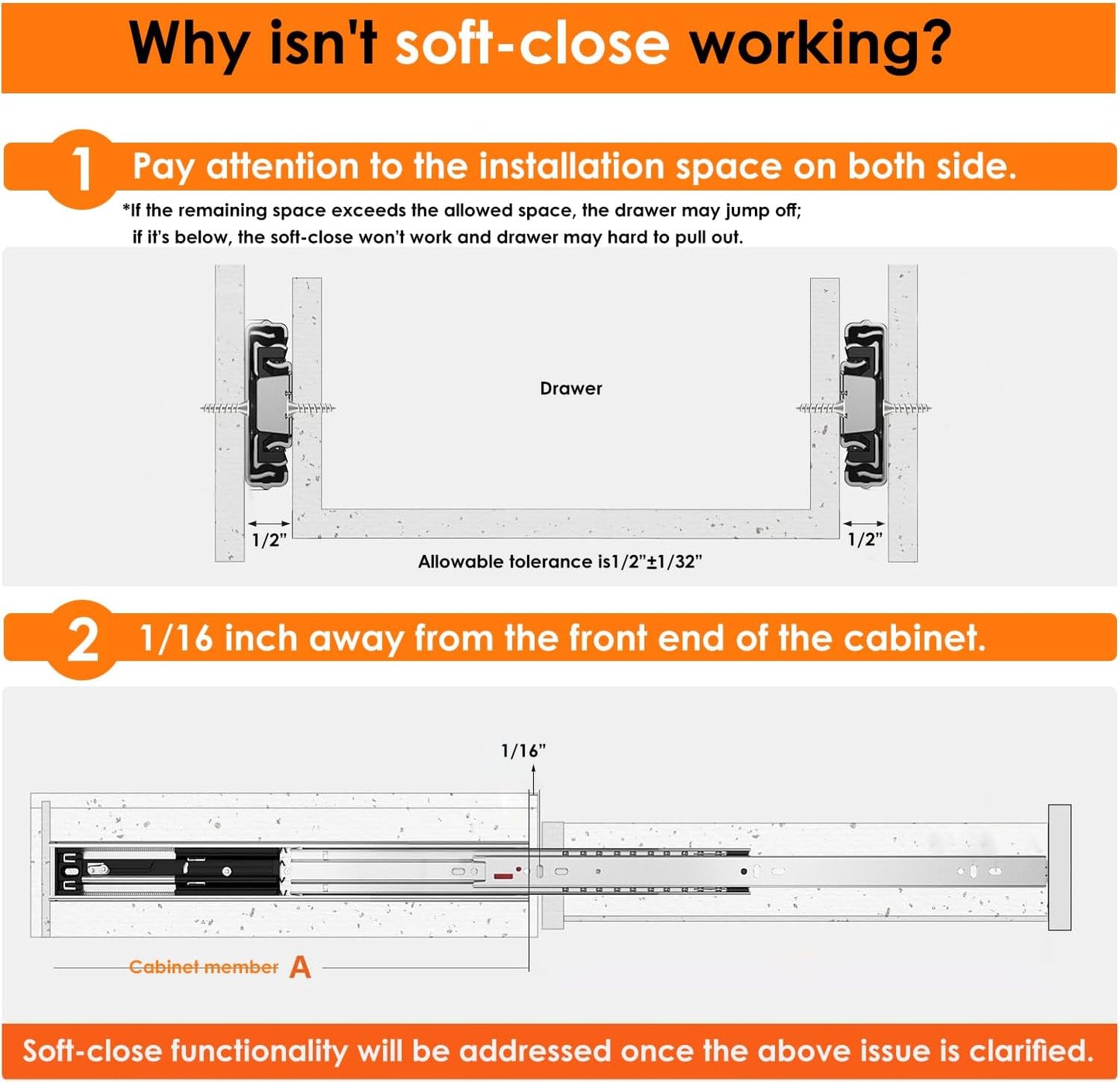 HBL Soft Close Drawer Slides 14 inch - Heavy Duty Replacement, Full Extension Ball Bearing, 200 LB Capacity, Cold-Rolled Steel, Rust-Resistant