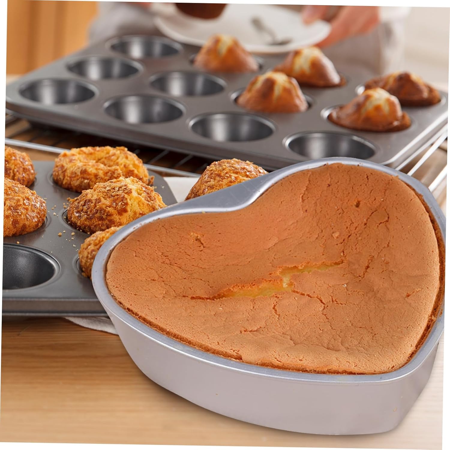 Heart Shaped Cake Mold for Baking Cheesecakes & Pastries - Easy Release DIY Mould by OKUMEYR