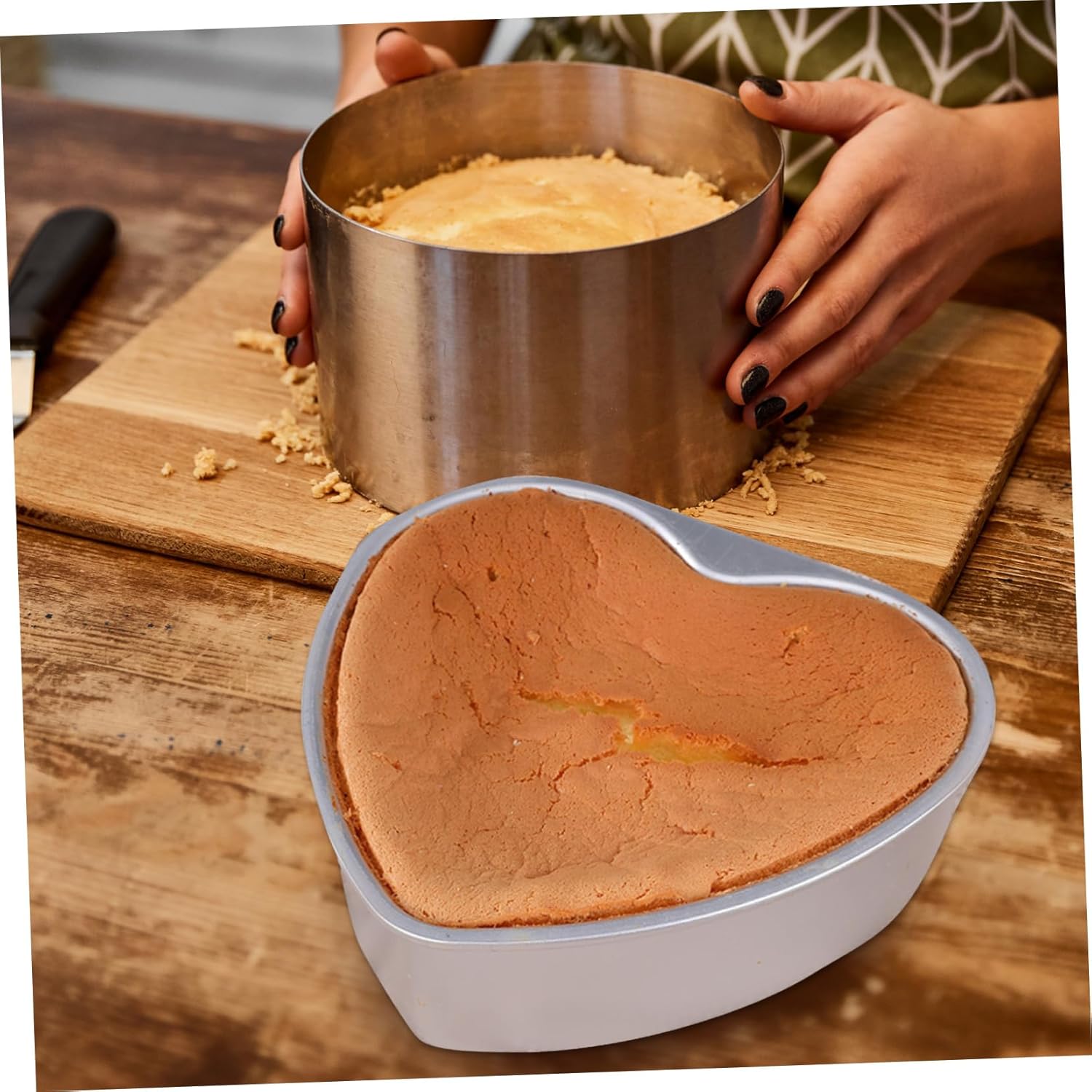 Heart Shaped Cake Mold for Baking Cheesecakes & Pastries - Easy Release DIY Mould by OKUMEYR