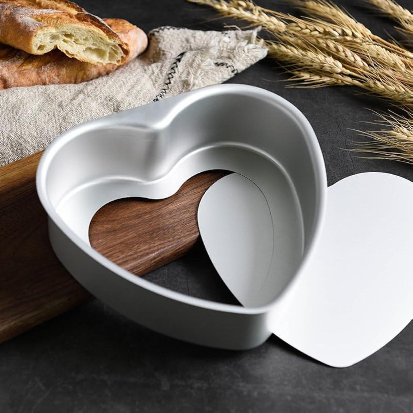 Heart Shaped Cake Pan with Removable Bottom - Aluminium Alloy Cheesecake Tray for DIY Baking