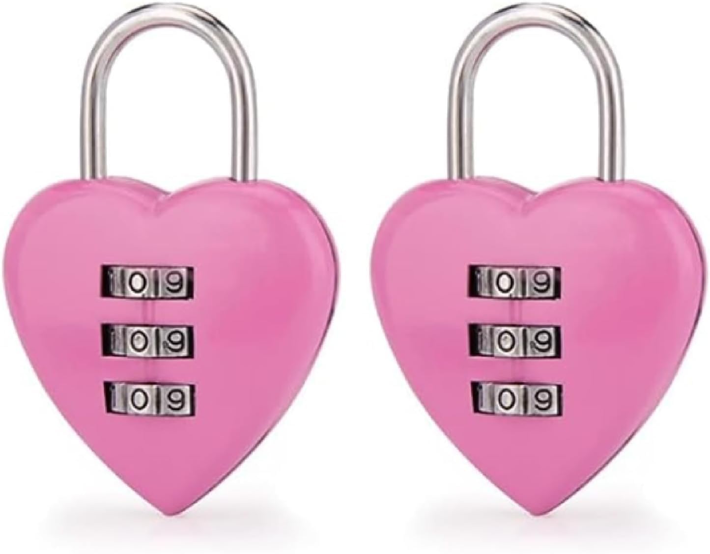 Heart-Shaped Pink Combination Lock with 3-Digit Password for Gym, School, Fence, and Toolbox - Mini Outdoor Padlock for Employee Lockers