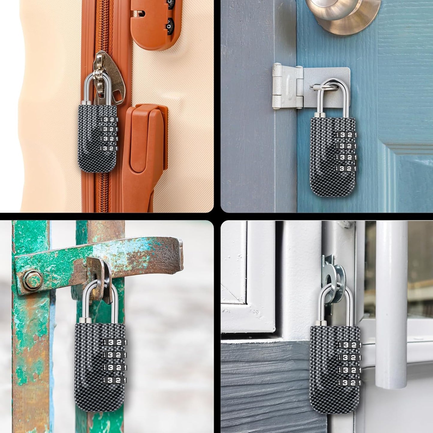 Heart Shaped Smart Padlock Set with Zinc Alloy Material for Gym, Luggage, School, Wallet - 2 Pack Combination Padlock