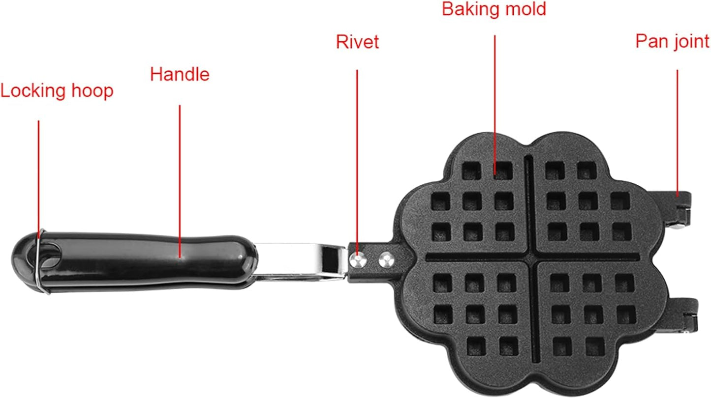 Heart Shaped Tomotato Waffle Maker Pan for Household and Restaurant Use - Non-Stick Mold Press Plate Baking Tool