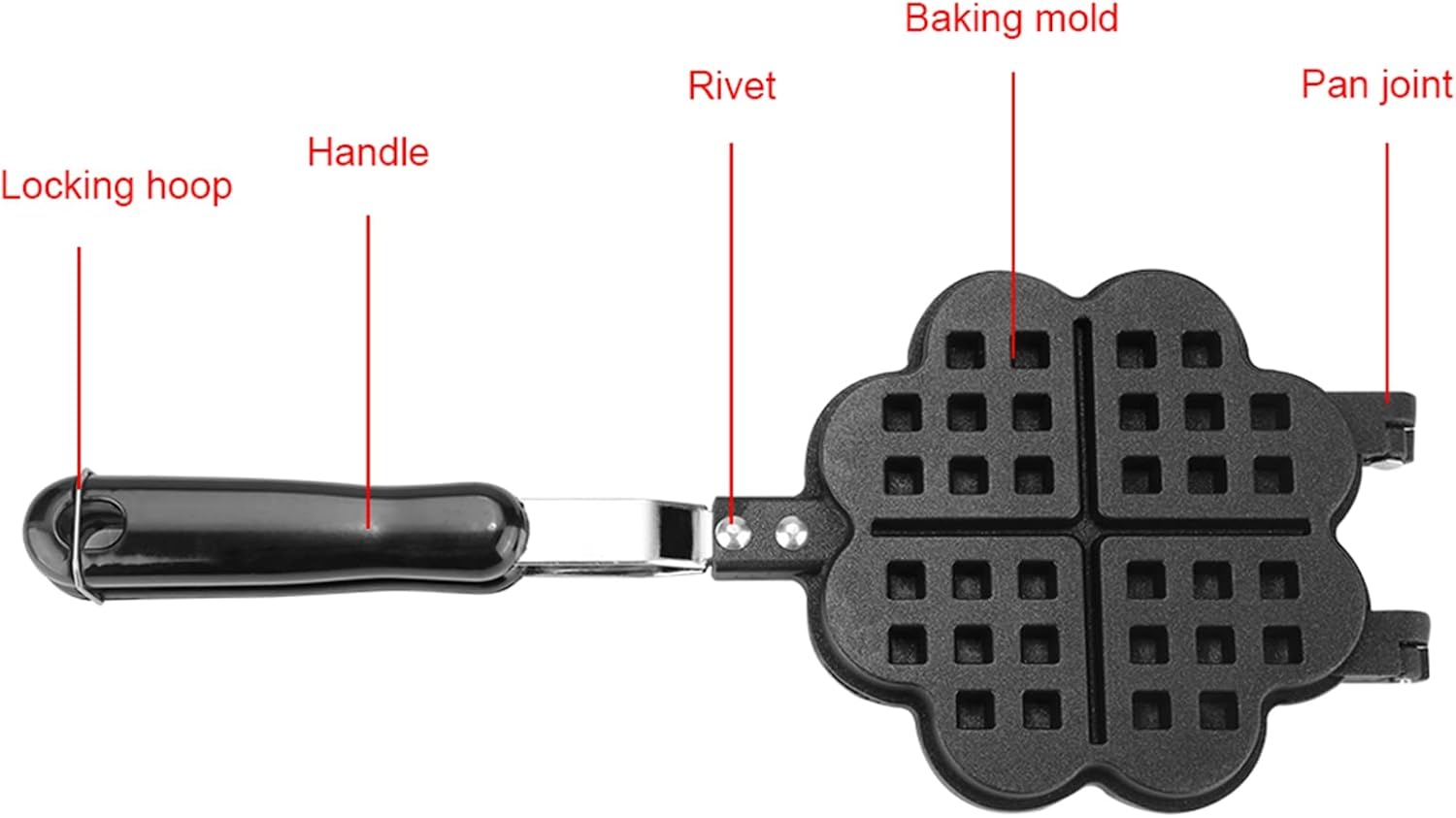 Heart Shaped Tomotato Waffle Maker Pan for Household and Restaurant Use - Non-Stick Mold Press Plate Baking Tool