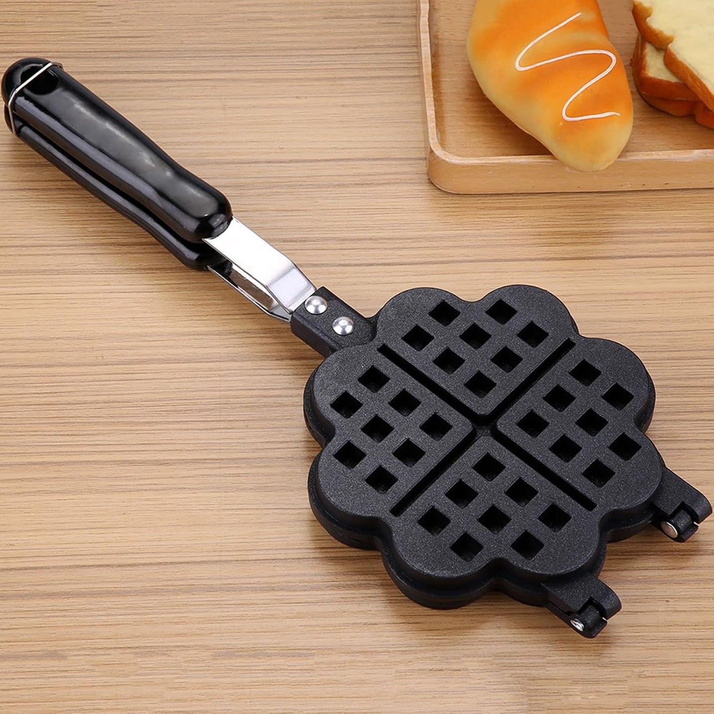 Heart Shaped Tomotato Waffle Maker Pan for Household and Restaurant Use - Non-Stick Mold Press Plate Baking Tool