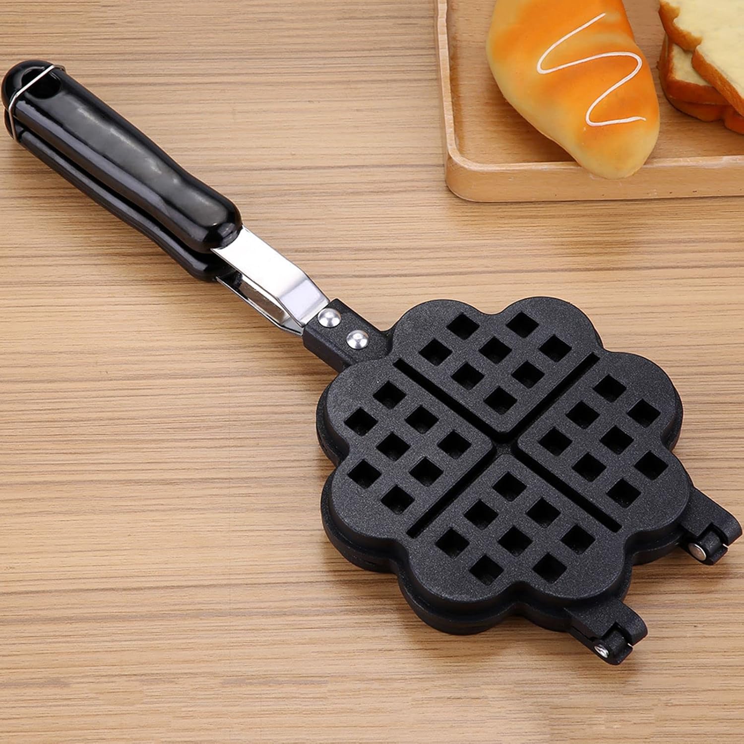 Heart Shaped Tomotato Waffle Maker Pan for Household and Restaurant Use - Non-Stick Mold Press Plate Baking Tool