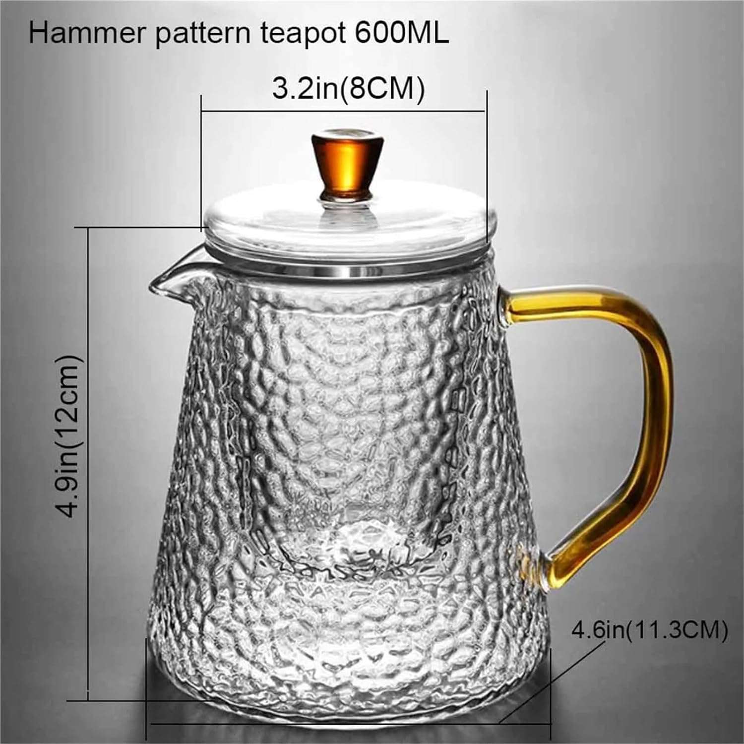 Heat Resistant Glass Teapot with Infuser - 600ml Tea Kettle Diffuser Set