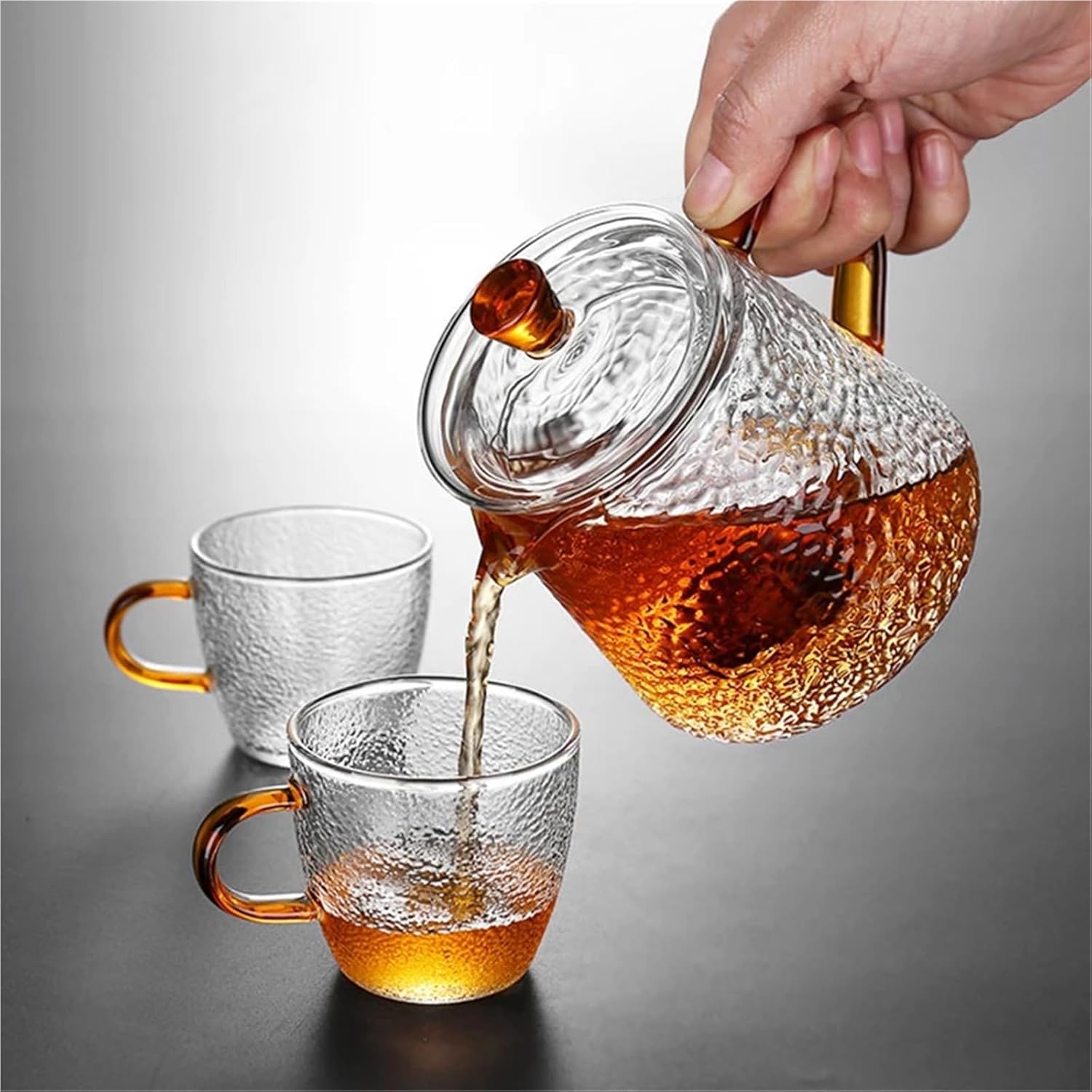 Heat Resistant Glass Teapot with Infuser - 600ml Tea Kettle Diffuser Set