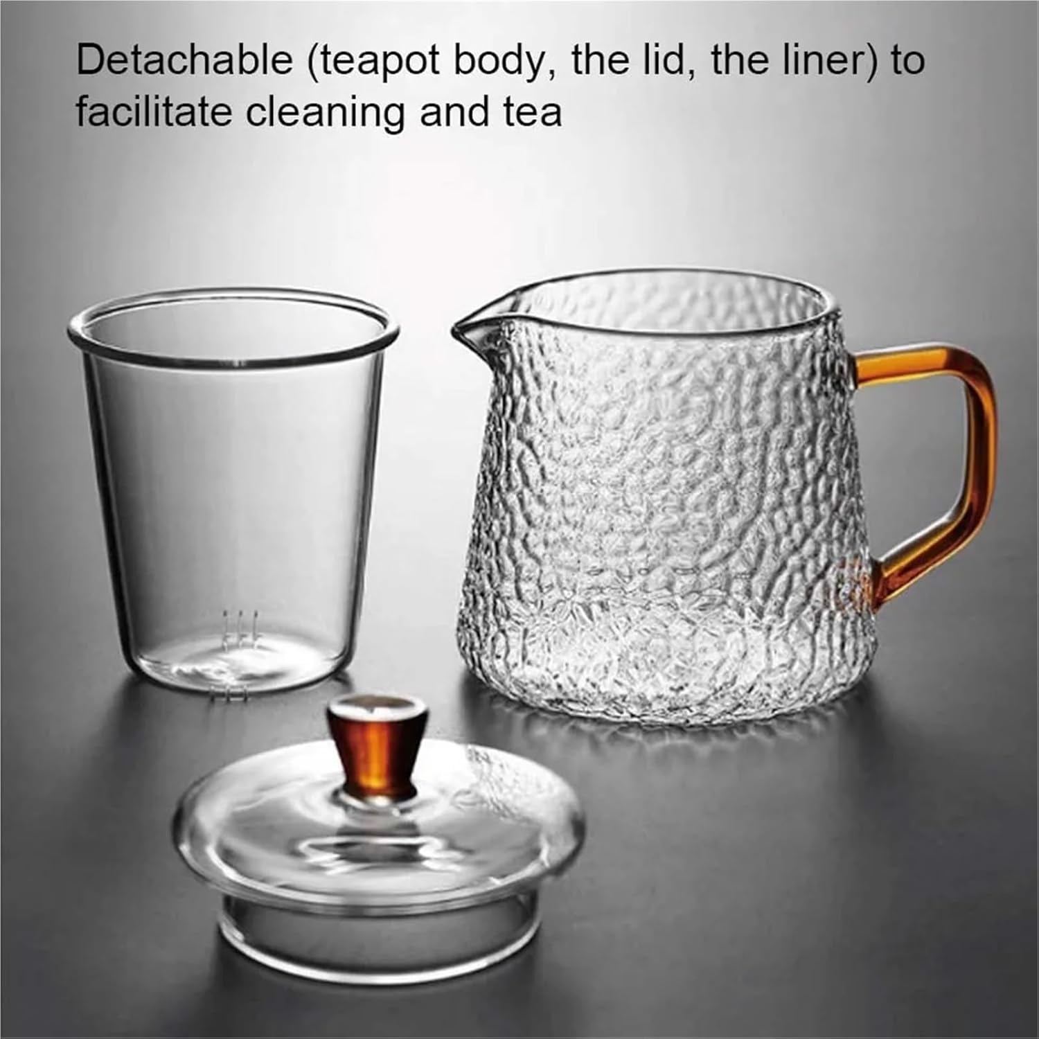 Heat Resistant Glass Teapot with Infuser - 600ml Tea Kettle Diffuser Set