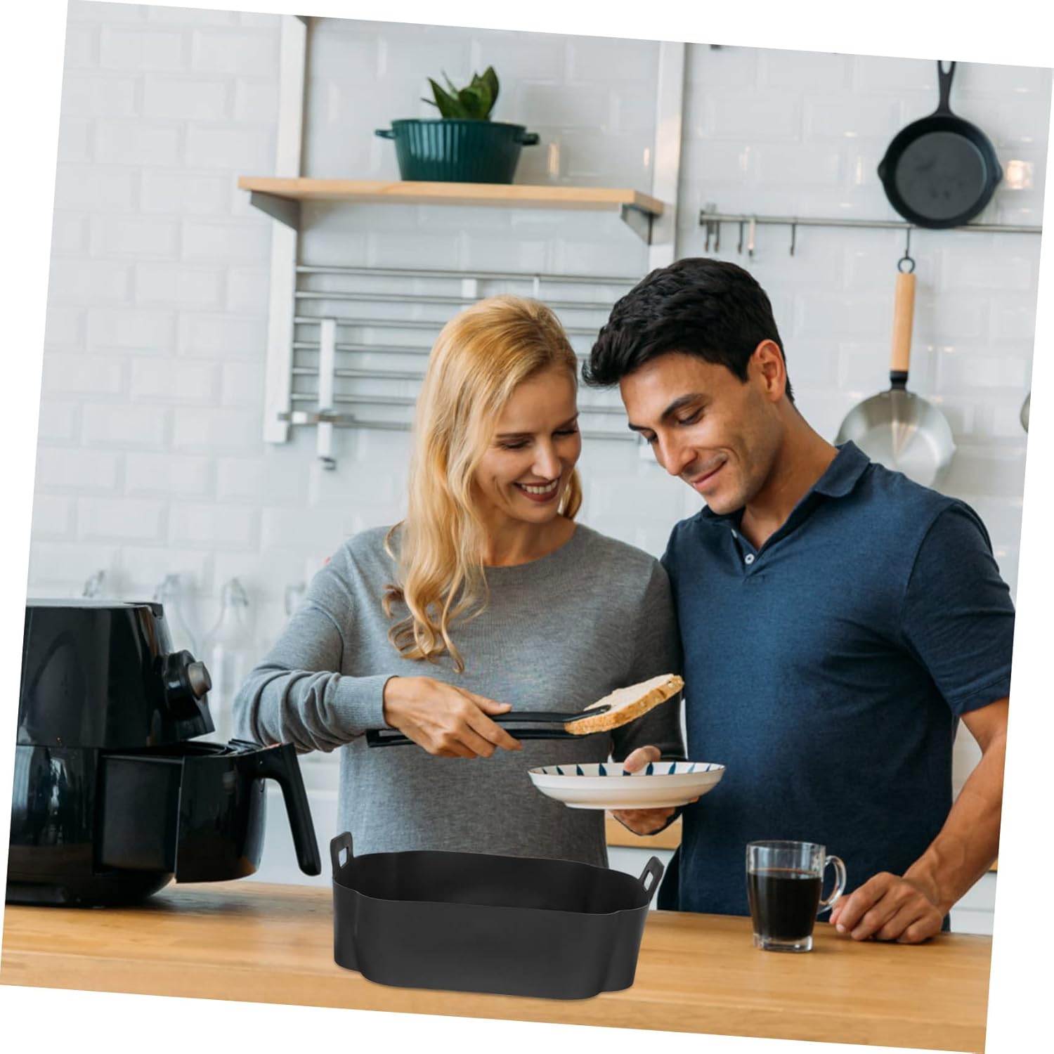 Heat Resistant Zerodeko Air Fryer Silicone Liner - Compatible with 7 Air Fryers - Easy Cleaning Baking Mat for Air Fryer Accessories