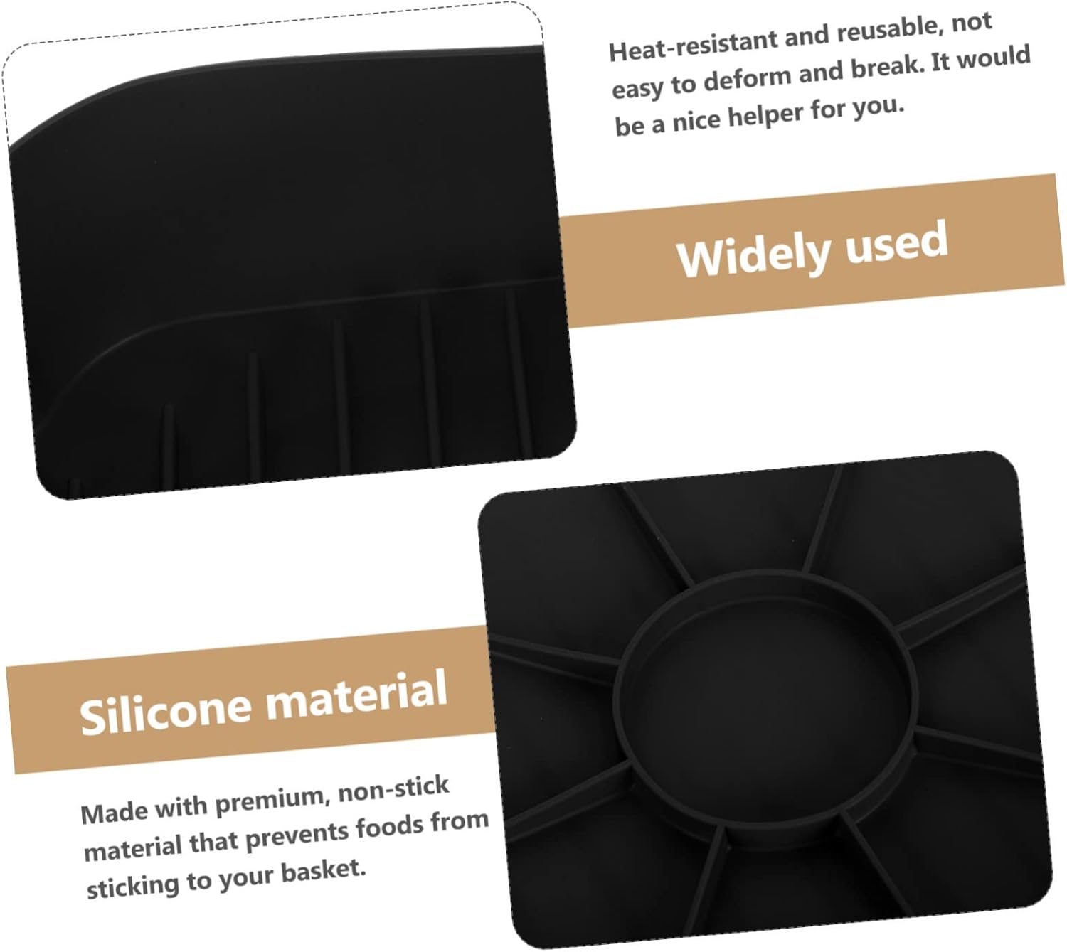 Heat Resistant Zerodeko Air Fryer Silicone Liner - Compatible with 7 Air Fryers - Easy Cleaning Baking Mat for Air Fryer Accessories