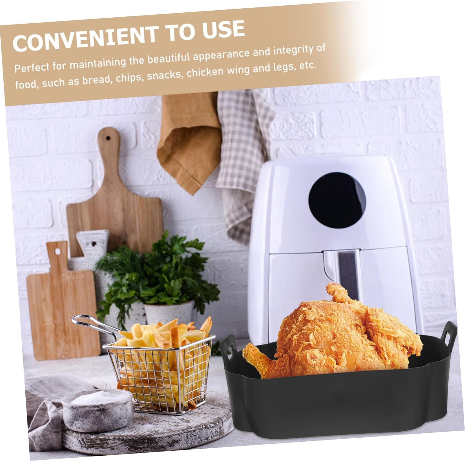 Heat Resistant Zerodeko Air Fryer Silicone Liner - Compatible with 7 Air Fryers - Easy Cleaning Baking Mat for Air Fryer Accessories