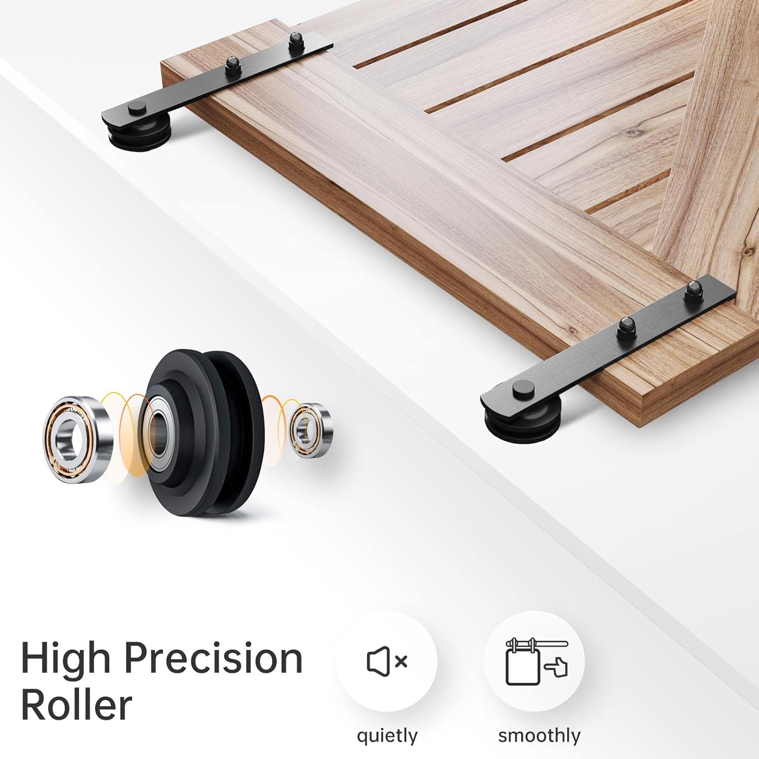 Heavy Duty 16 FT Sliding Barn Door Hardware Track Kit - Easy Installation, Smooth & Quiet Operation - Ideal for 96" Wide Single Doors - WildKart