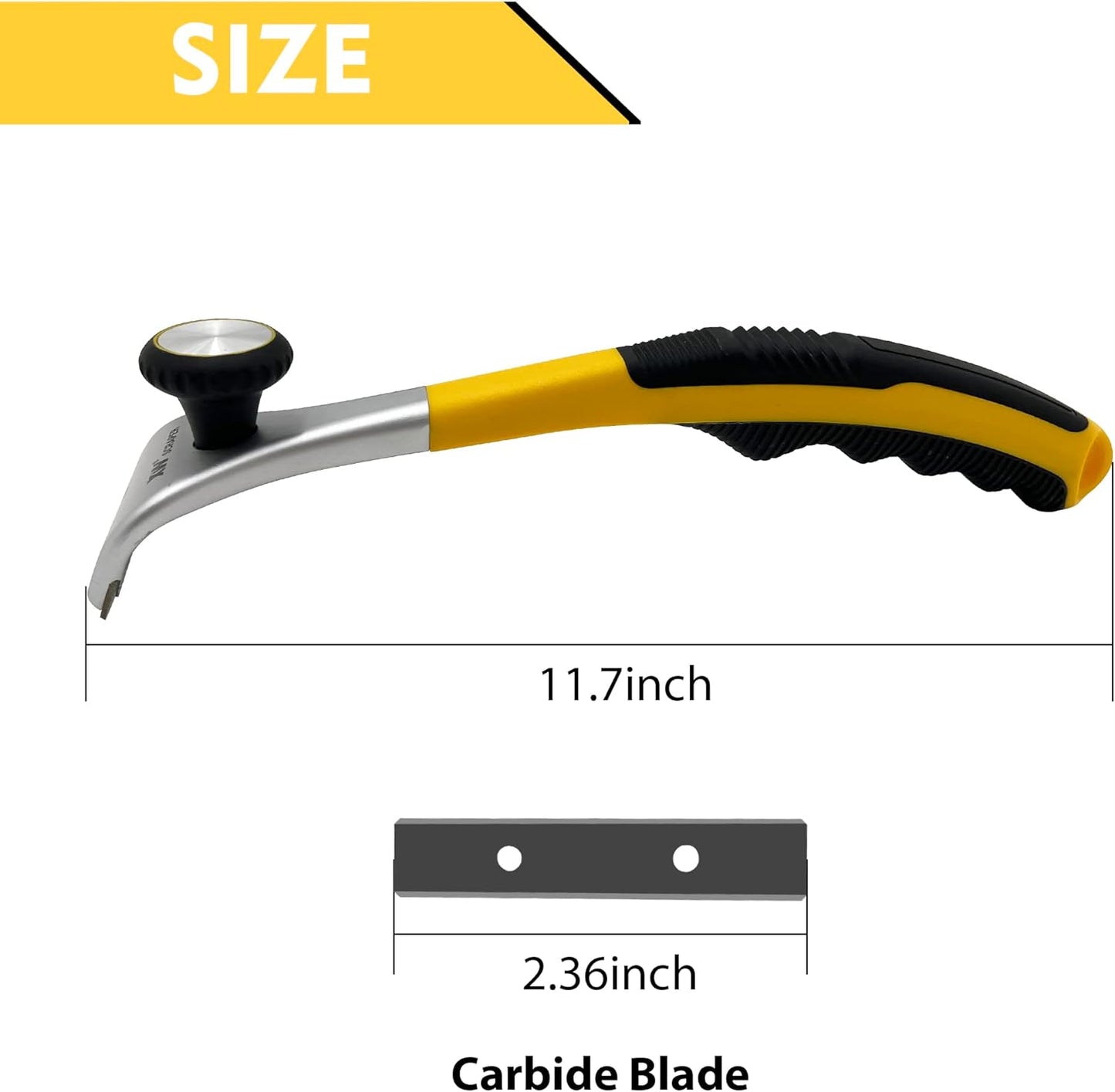 Heavy Duty 2-3/8" Carbide Scraper for Paint Removal, Painter Tool with Extra Blade (60x 12 x 1.5mm)