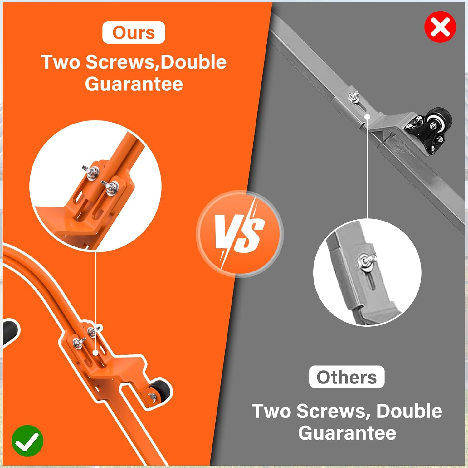 Heavy Duty 2 Pack Ladder Hooks for Roof Ridge with Wheel - Rubber Grip T-Bar, Load-Bearing Steel Bars Extension Ladder Stabilizer - 500 lbs Weight Capacity