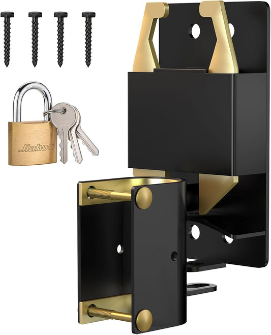 Heavy Duty 2-Way Farm Gate Latch for Metal Tube Gates - Livestock Hardware with Brass Padlock