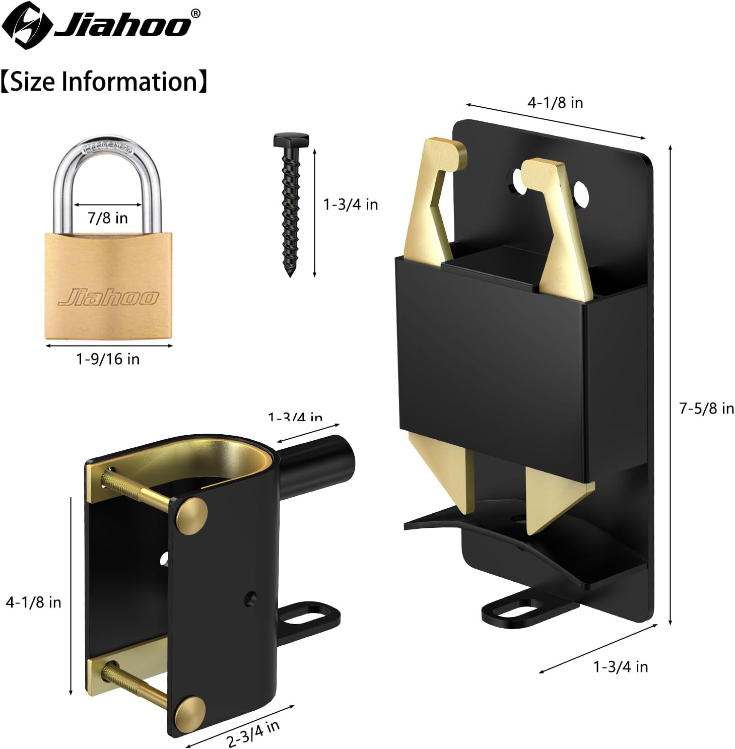 Heavy Duty 2-Way Farm Gate Latch for Metal Tube Gates - Livestock Hardware with Brass Padlock