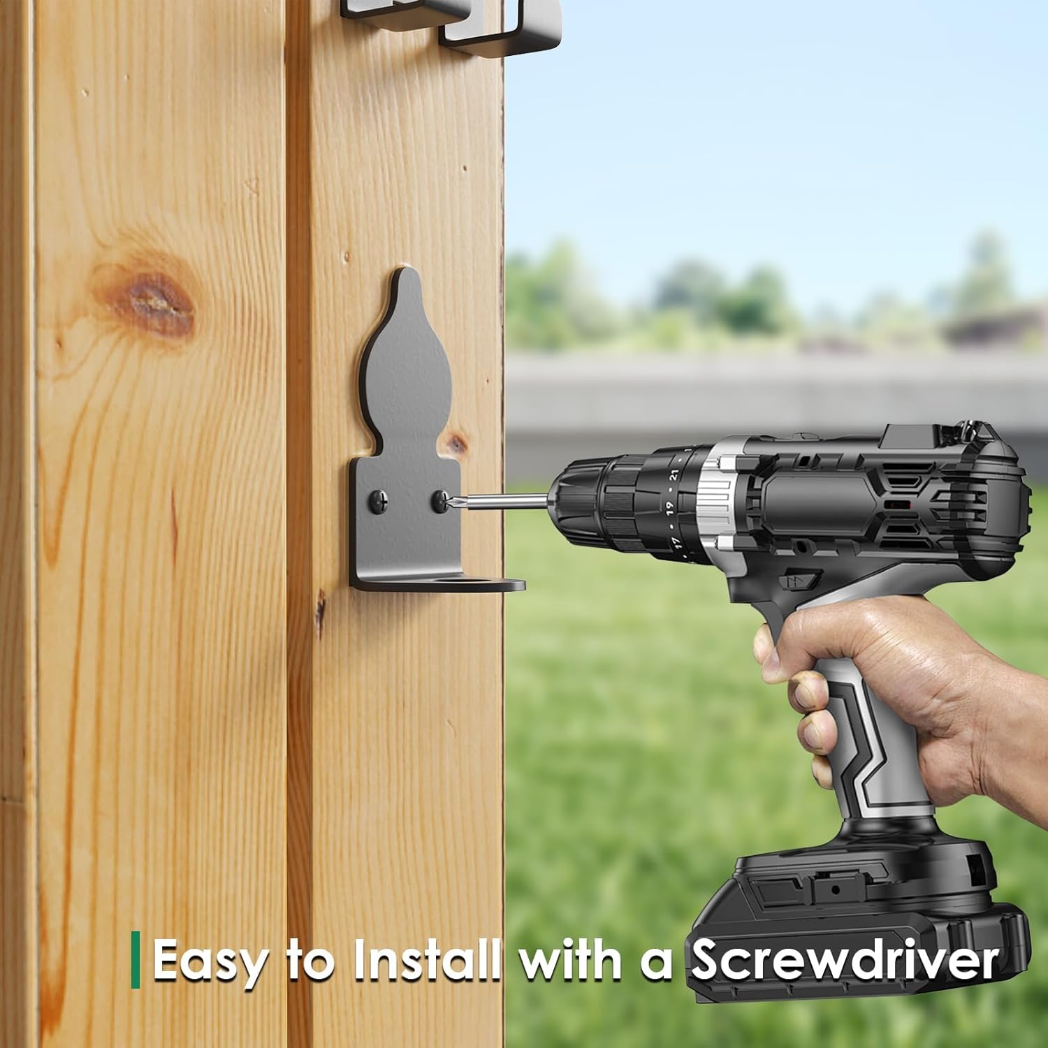 Heavy Duty 24 Inch Double Gate Latch for Wooden Fences - Cane Bolt Drop Rod for Metal Gates - Wrought Iron Latches 2 Pack