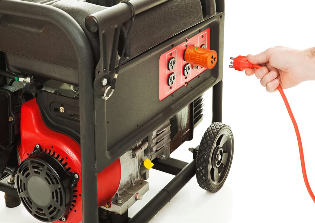 Heavy Duty 30 Amp Shore Power Adapter with NEMA L5-30P to 5-15R & 5-20R Household Inlet, LED Indicator, 10AWG Cable