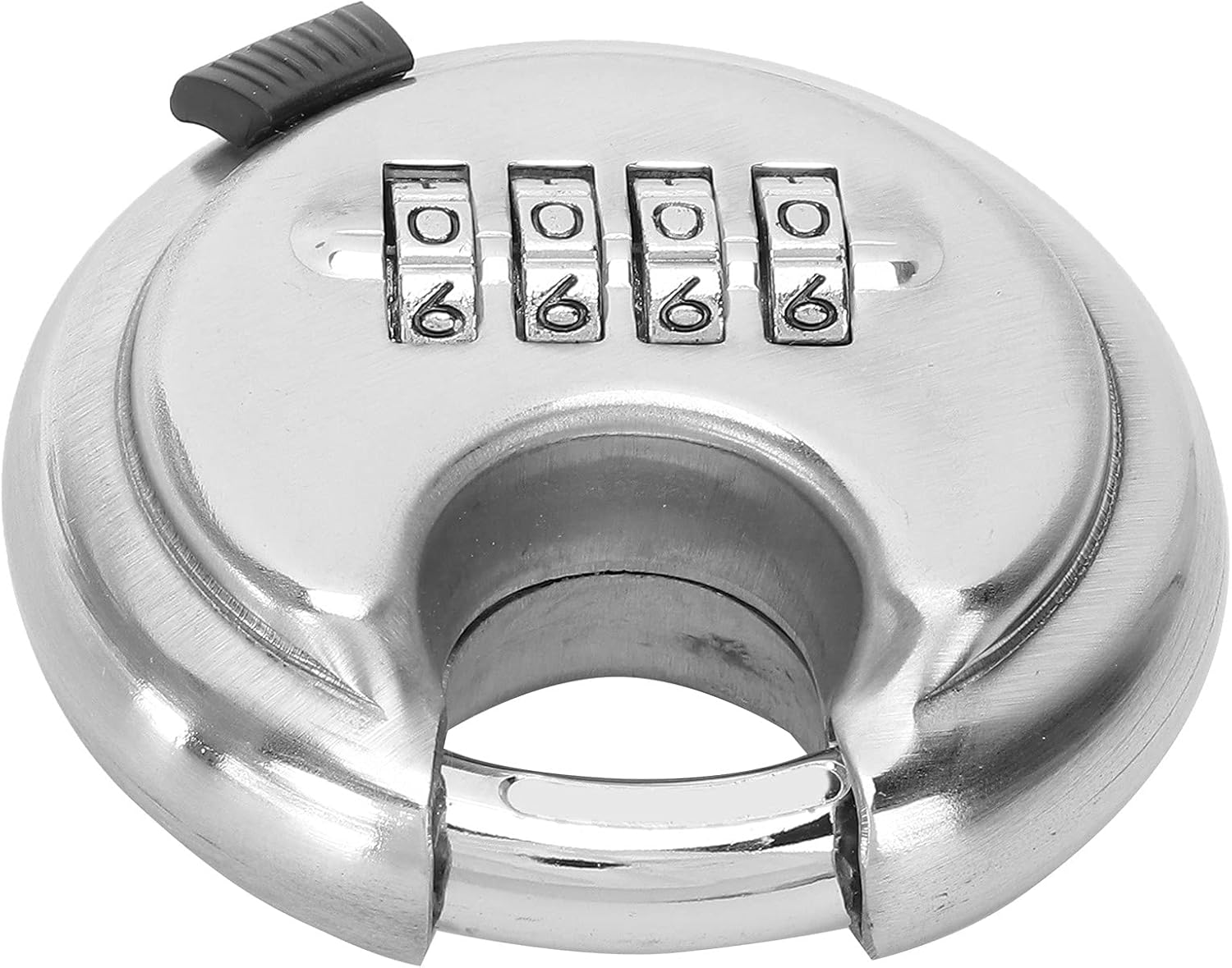 Heavy Duty 4 Digit Combination Disc Padlock for Trailer, Garage, Storage Unit - Hardened Steel Shackle - Outdoor Security Lock