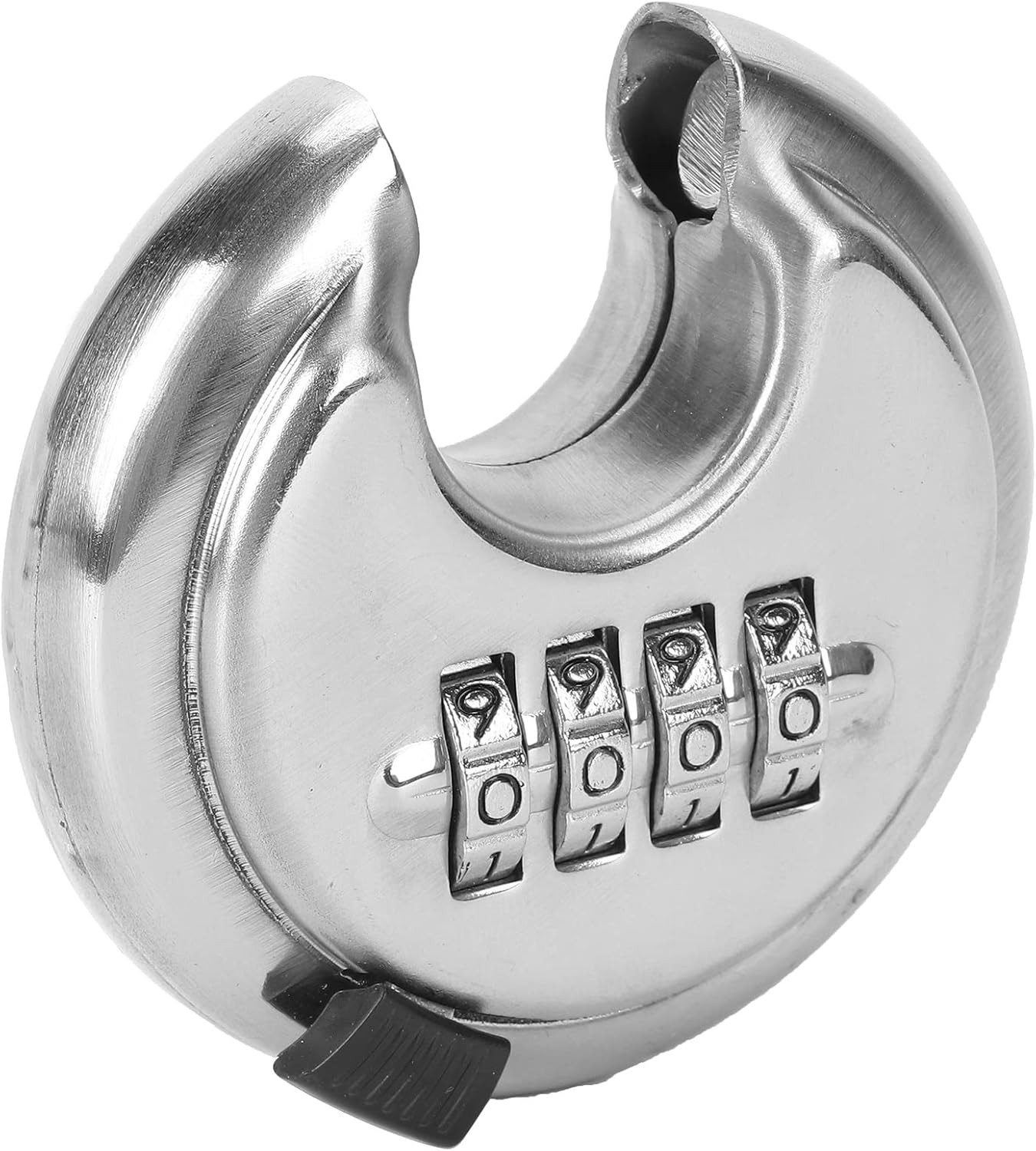 Heavy Duty 4 Digit Combination Disc Padlock for Trailer, Garage, Storage Unit - Hardened Steel Shackle - Outdoor Security Lock