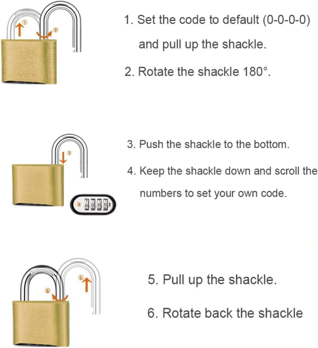 Heavy Duty 4 Digit Outdoor Combination Lock with 10,000 Combinations - Waterproof Padlock for Sheds, Fence, Gym, Gate