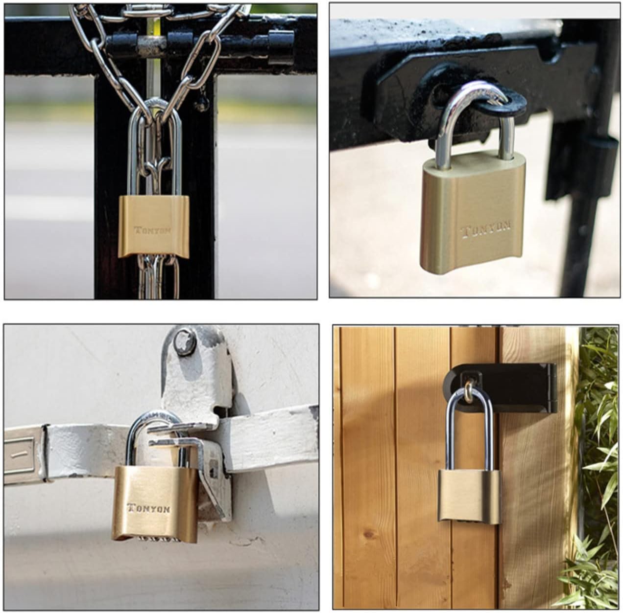 Heavy Duty 4 Digit Outdoor Combination Lock with 10,000 Combinations - Waterproof Padlock for Sheds, Fence, Gym, Gate