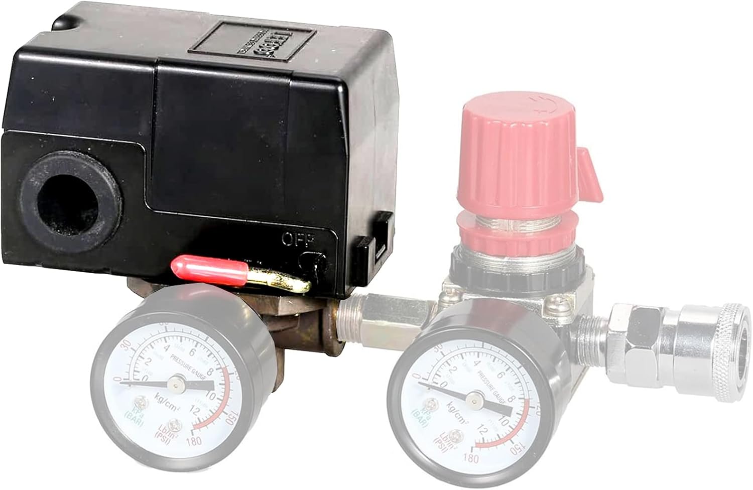 Heavy Duty 4 Port Air Compressor Pressure Switch 135-175 psi - 26 Amp, Durable