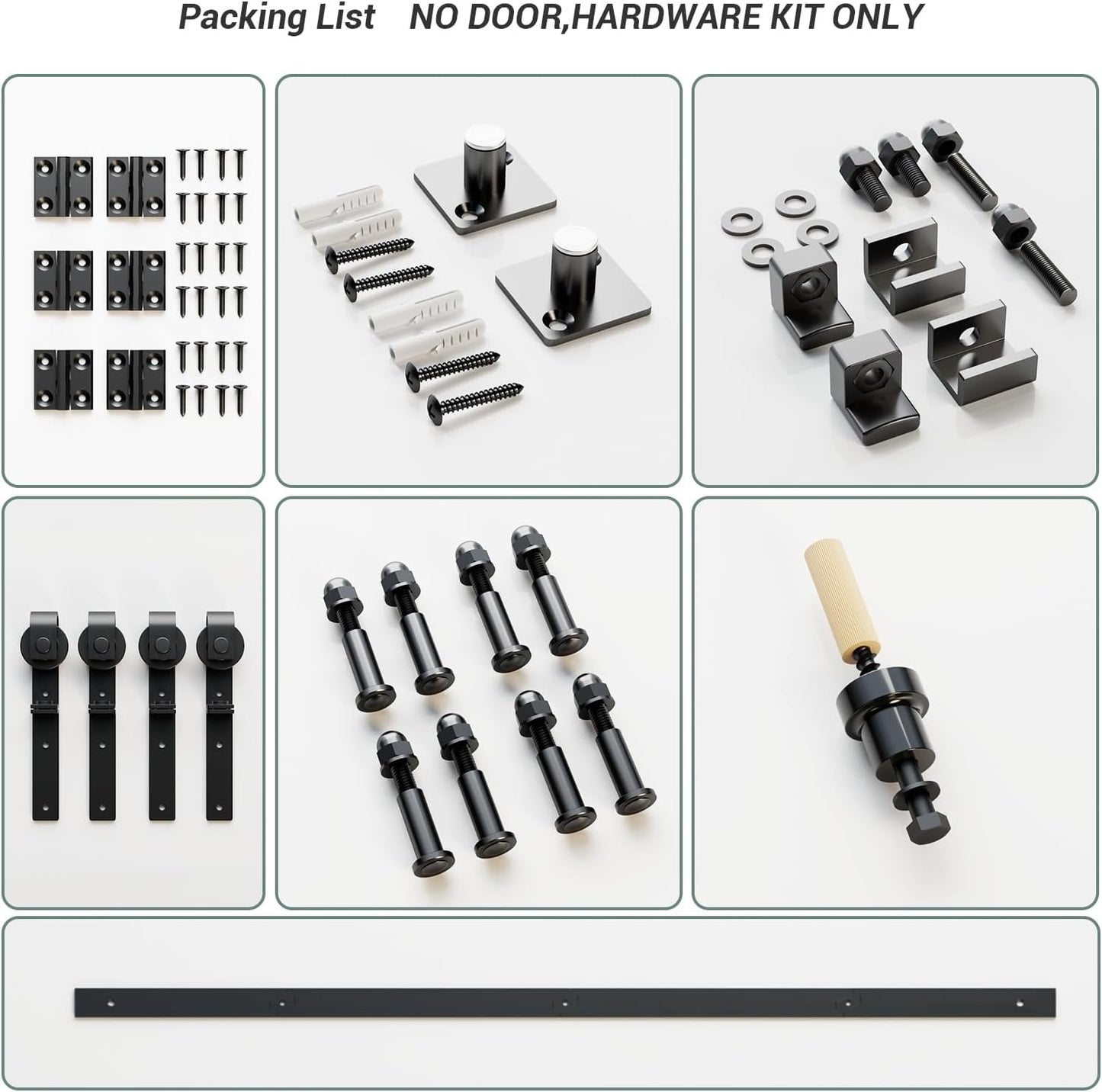 Heavy Duty 48" Bi-Folding Sliding Barn Door Hardware Kit for Four 11" Bifold Doors - Wall Mount Roller - LTIYITL