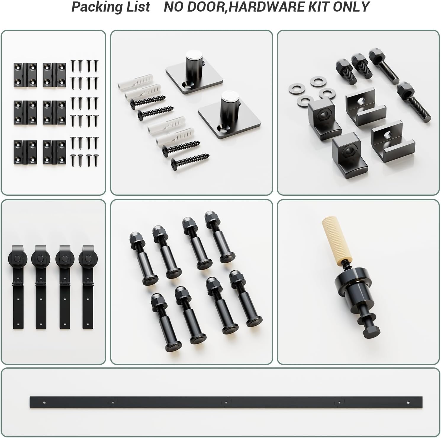 Heavy Duty 48" Bi-Folding Sliding Barn Door Hardware Kit for Four 11" Bifold Doors - Wall Mount Roller - LTIYITL