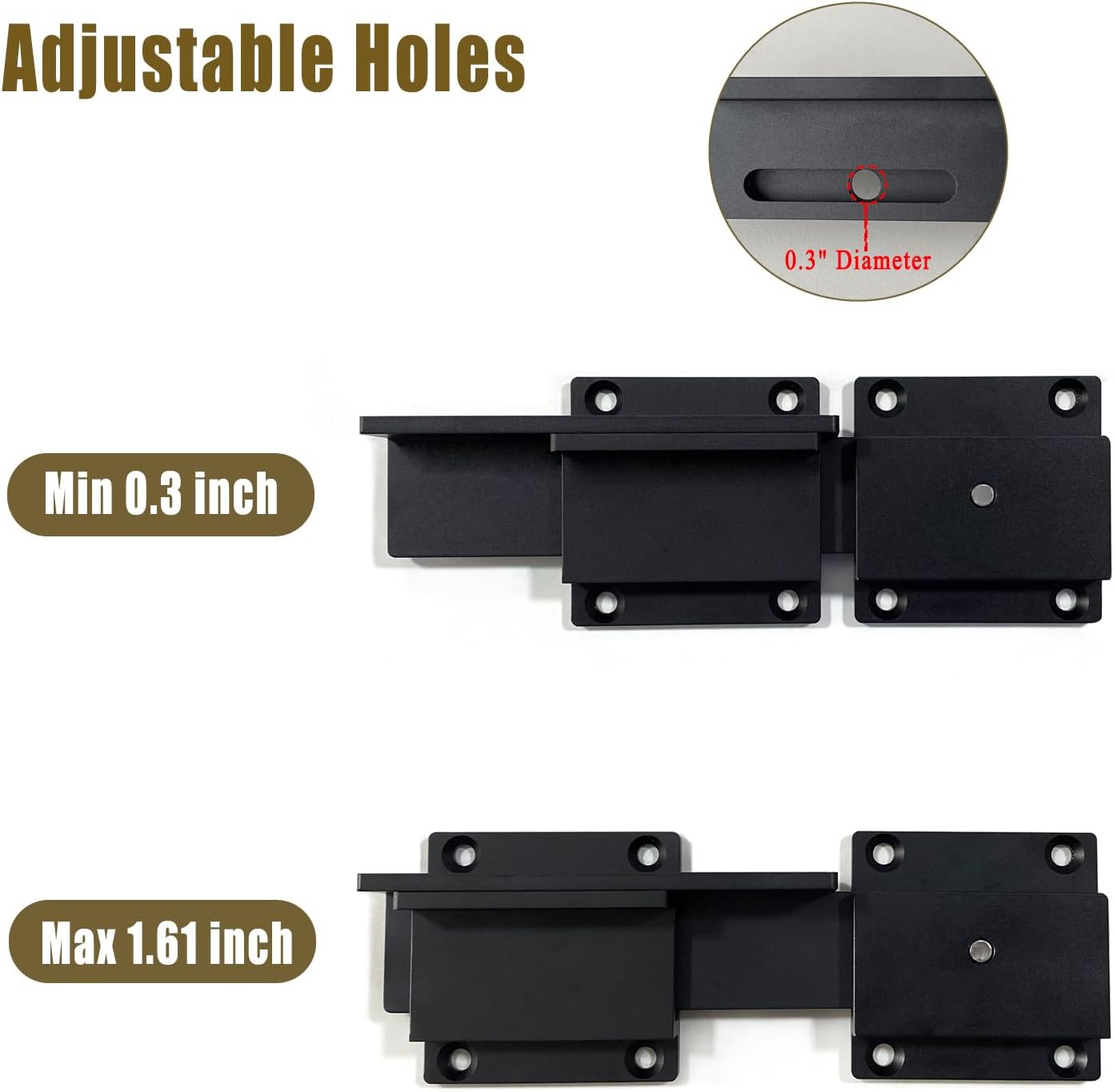 Heavy Duty 4mm Aluminum Flip Gate Latch Lock with Padlock Hole for Outdoor Doors, Gates, Fences, Barns, Garages & Yards