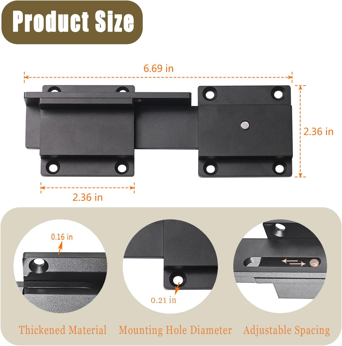 Heavy Duty 4mm Aluminum Flip Gate Latch Lock with Padlock Hole for Outdoor Doors, Gates, Fences, Barns, Garages & Yards