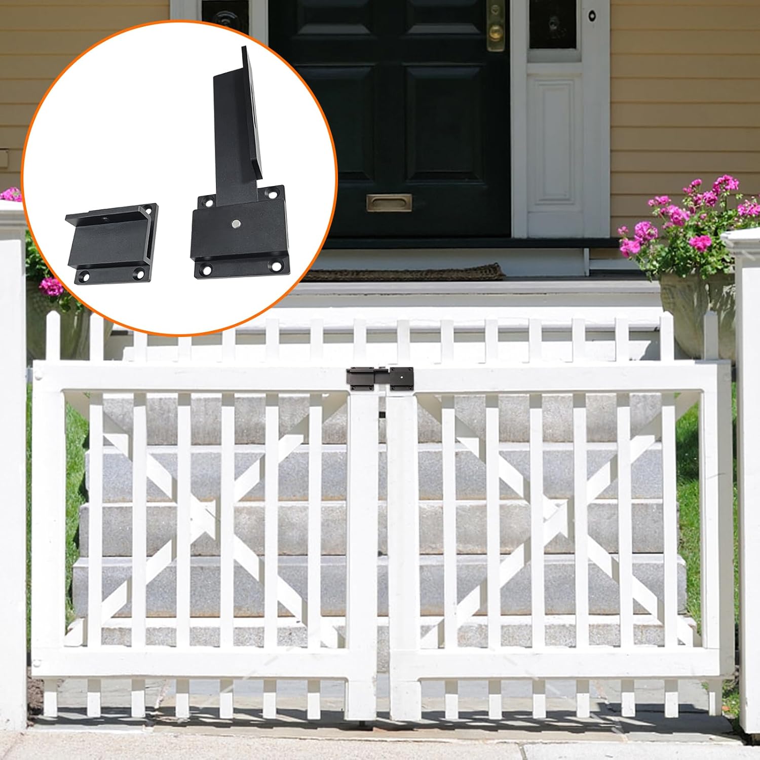 Heavy Duty 4mm Aluminum Flip Gate Latch Lock with Padlock Hole for Outdoor Doors, Gates, Fences, Barns, Garages & Yards