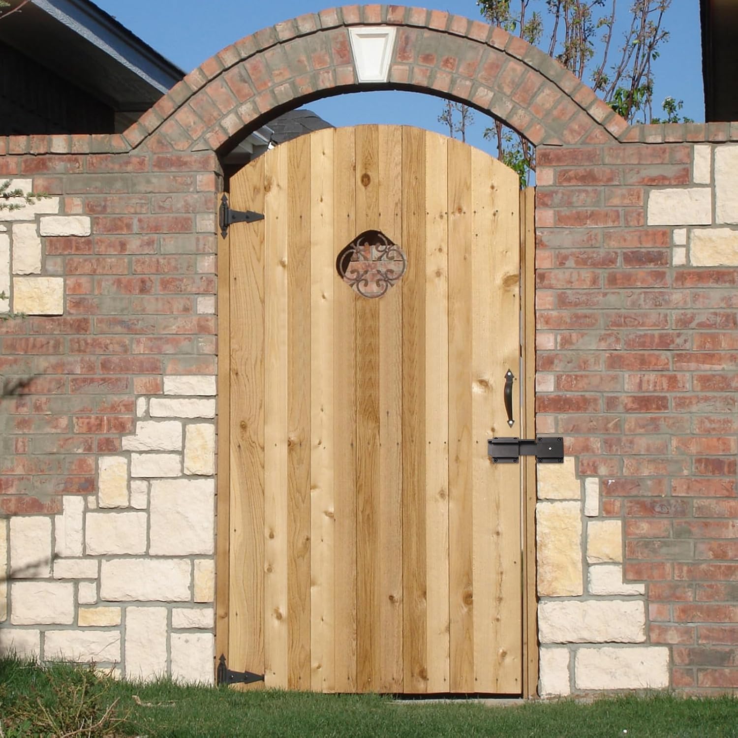 Heavy Duty 4mm Aluminum Flip Gate Latch Lock with Padlock Hole for Outdoor Doors, Gates, Fences, Barns, Garages & Yards