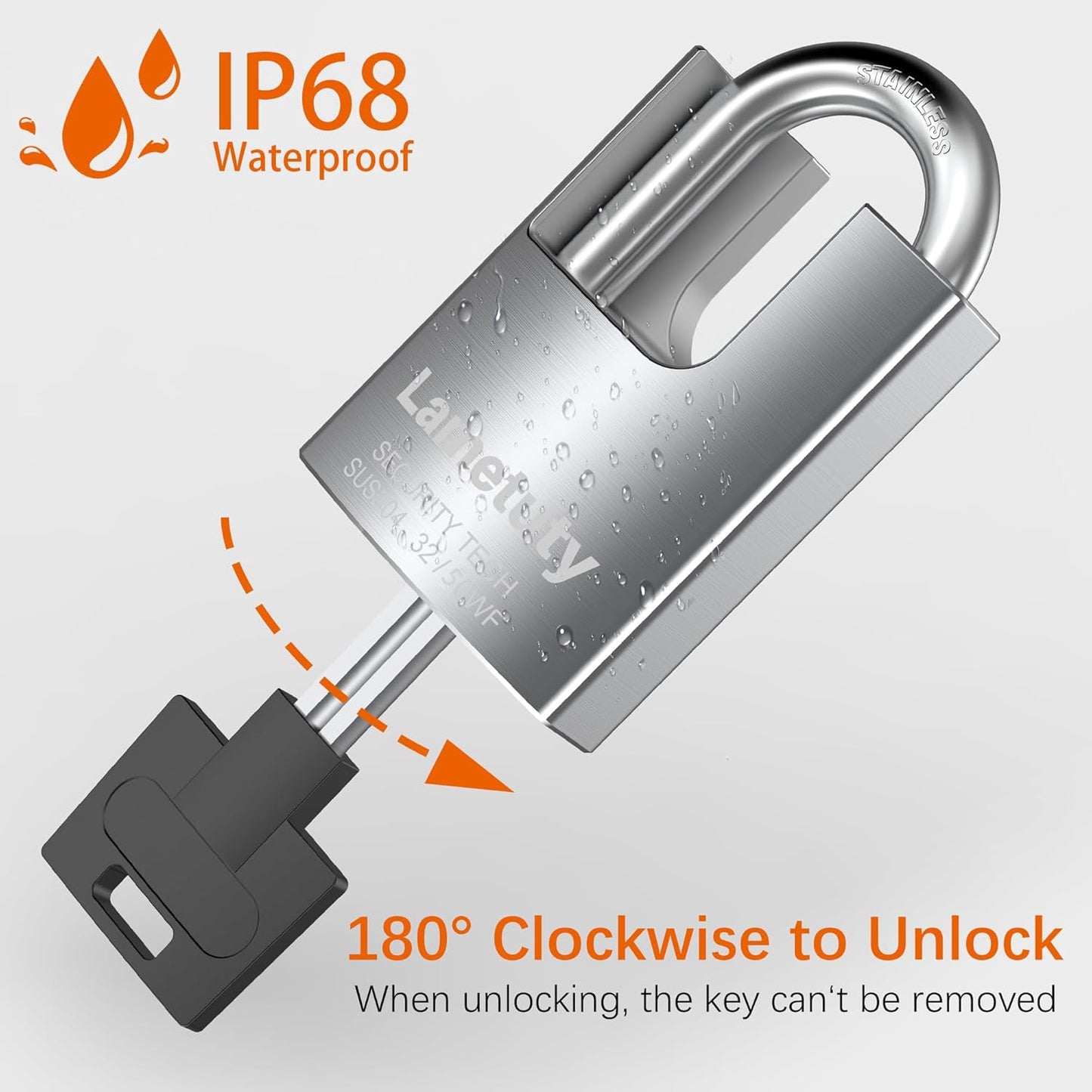 Heavy Duty 50mm Stainless Steel Outdoor Padlock with 3 Keys - Weatherproof & Anti Rust Security Lock for Door, Gate, Garden, Garage, Fence, Warehouse, Tool Box - WildKart