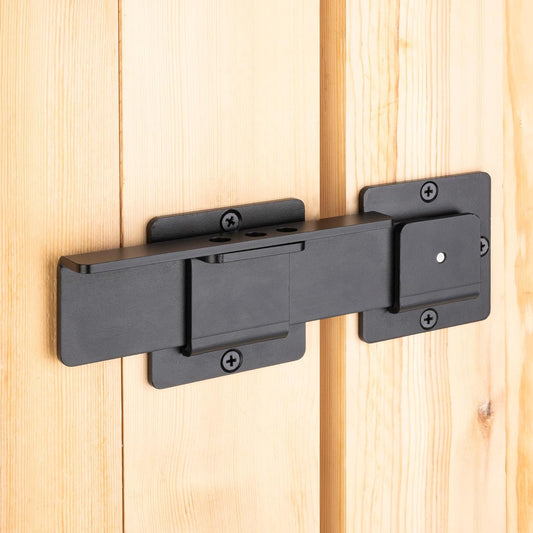 Heavy Duty 7-1/2" Flip Gate Latch with Padlock Hole - Adjustable Safety Door Latch for Wooden Fence, Barn Door, Shed - Black