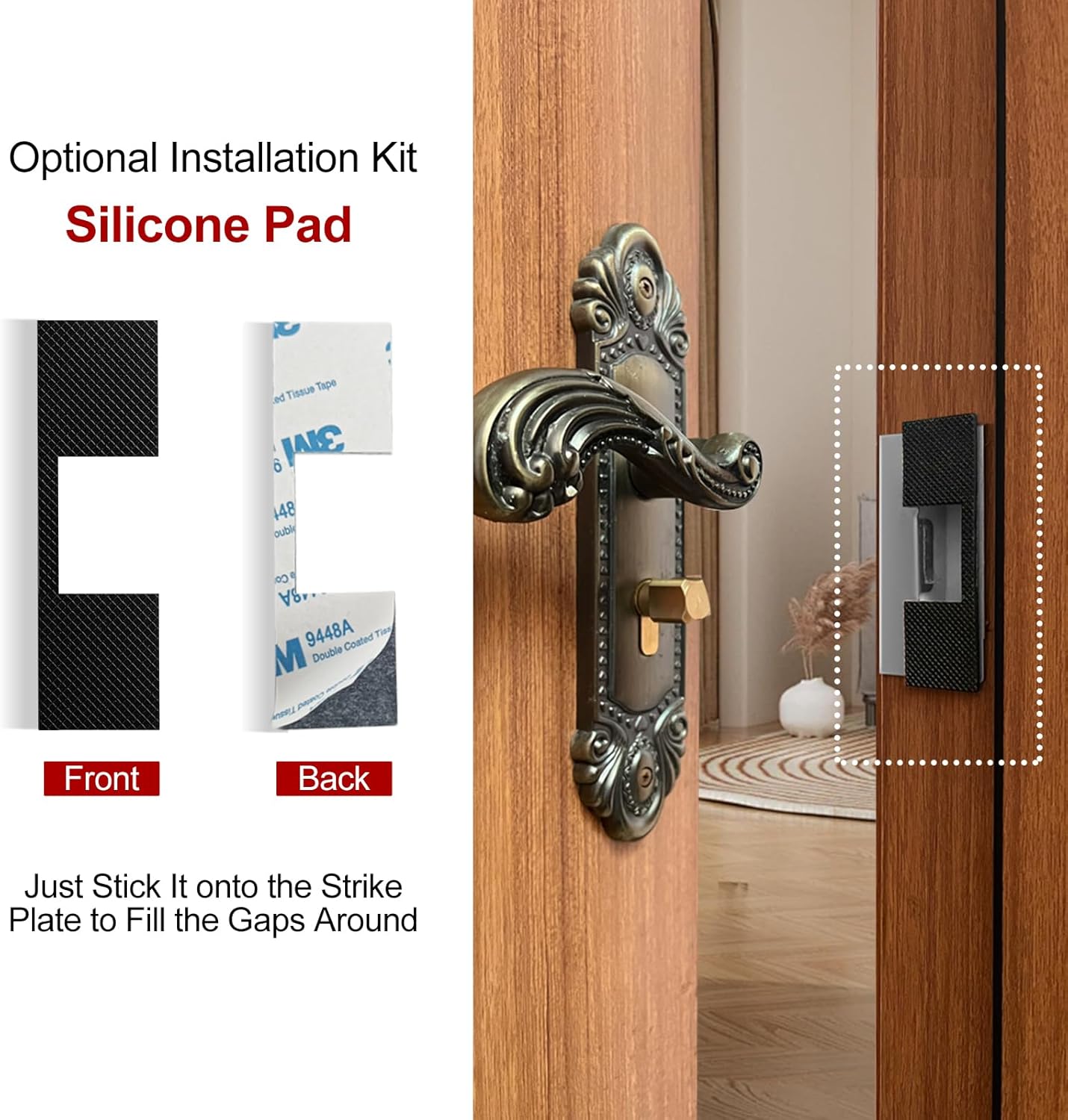 Heavy Duty 7" Door Latch Guard Plate with 1" Offset Cover for Outswing Doors - Security Shield for Door Knobs/Deadbolts - 1 Pack