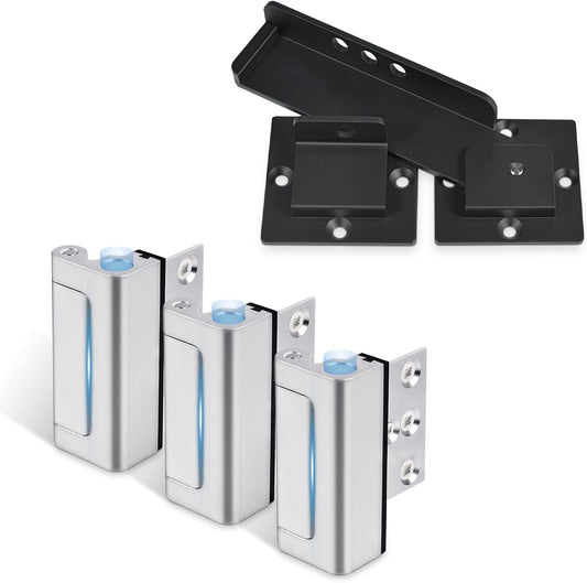 Heavy Duty 7.5" Aluminum Door Reinforcement Lock with Padlock Holes for Outdoor Security - Childproof Latch Stopper for Home, Barn, Shed, Fence