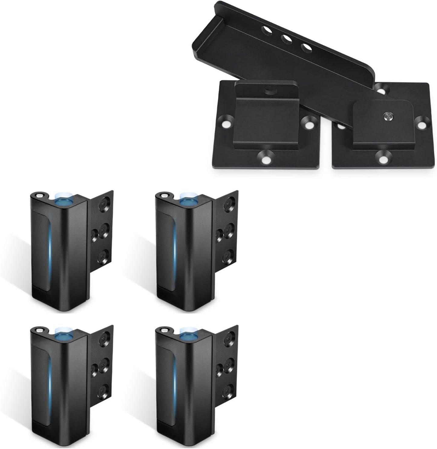 Heavy Duty 7.5" Door Reinforcement Lock with Padlock Holes - Childproof Safety Latch Stopper for Outdoor Wooden Fence, Barn Door, Shed - Strong Aluminum Flip Gate Latch by Steinwhale