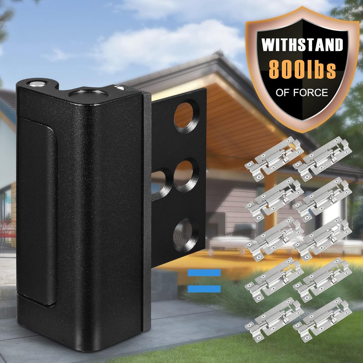 Heavy Duty 7.5" Door Reinforcement Lock with Padlock Holes - Childproof Safety Latch Stopper for Outdoor Wooden Fence, Barn Door, Shed - Strong Aluminum Flip Gate Latch by Steinwhale