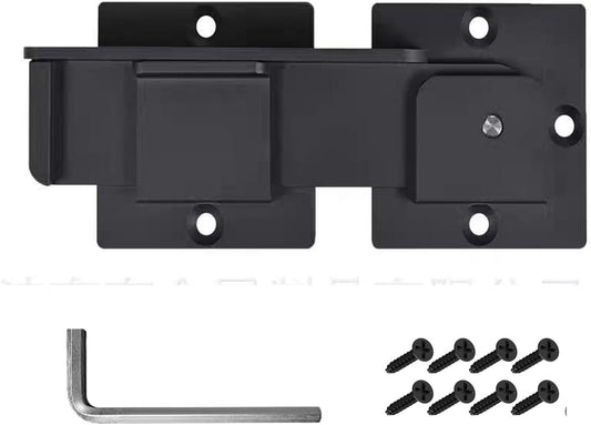 Heavy Duty 7.5" Flip Gate Latch Lock with Screws - Adjustable, Padlock Compatible for Sliding/Swing Open Doors - Ideal for Barns, Garages, Yards, Sheds - Black