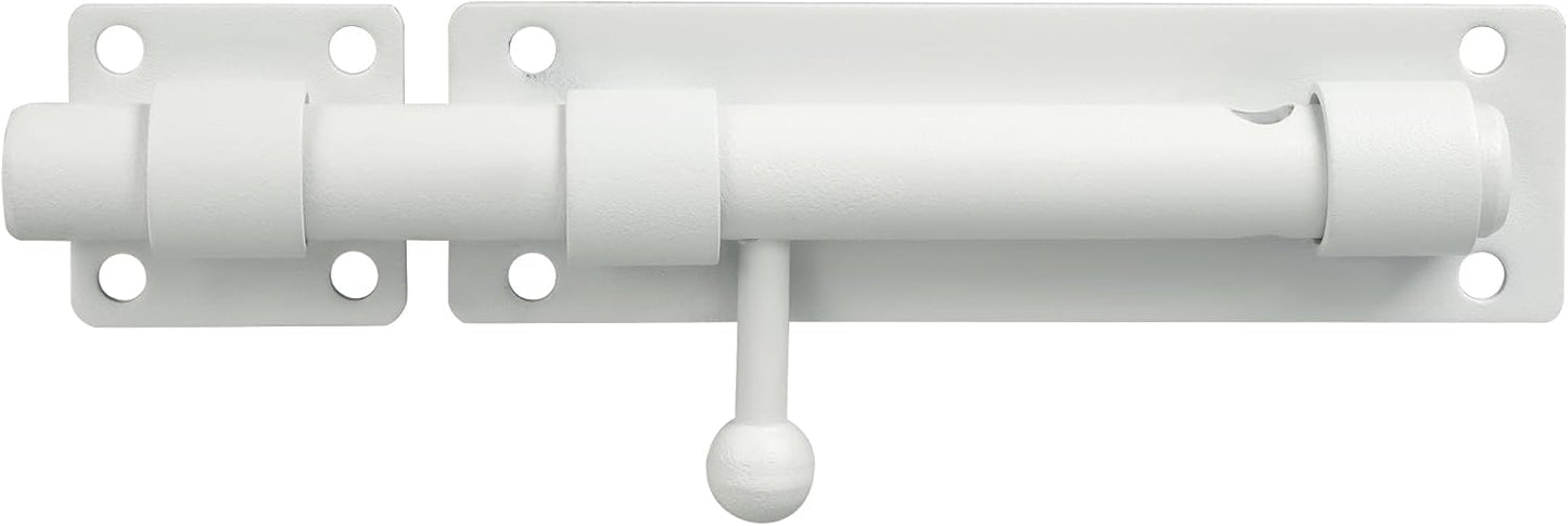 Heavy Duty 8-inch White Stainless Steel Slide Bolt Latch for Fences, Barn Doors, and Interior/Exterior Use - WildKart