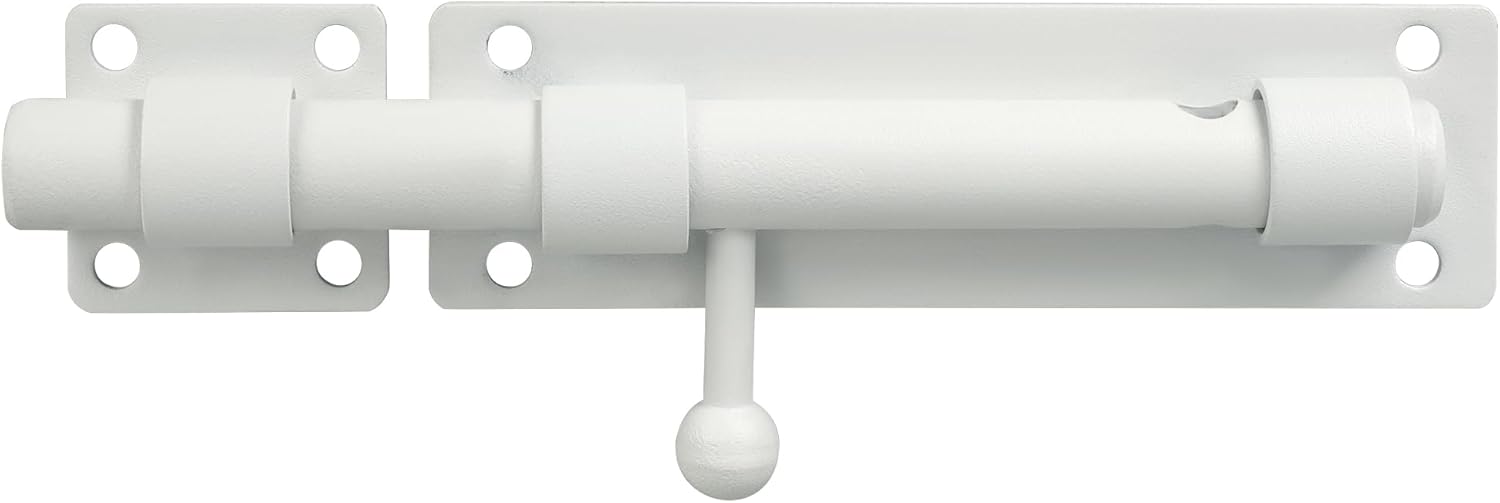 Heavy Duty 8-inch White Stainless Steel Slide Bolt Latch for Fences, Barn Doors, and Interior/Exterior Use - WildKart