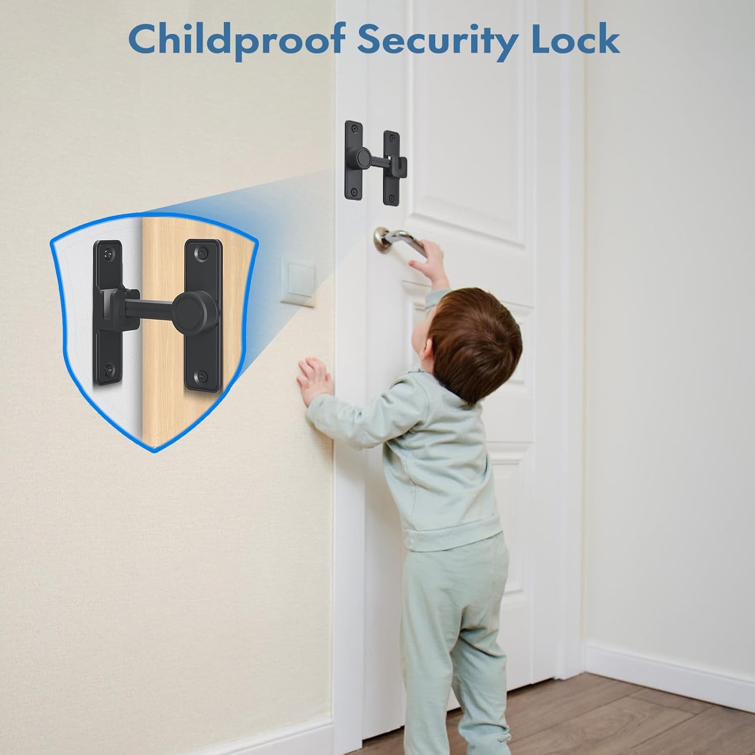 Heavy Duty 90 & 180 Degree Barn Door Lock Latch for Door, Garden, Bathroom, Garage, Window - XOOL