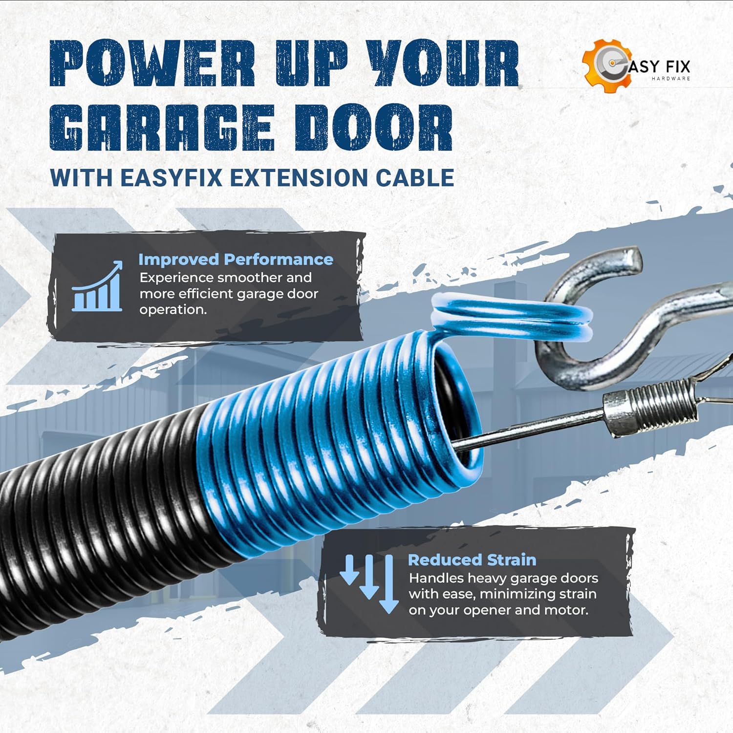 Heavy-Duty 90 lb. Double-Looped Garage Door Extension Spring (2-Pack) - Light Blue | Overhead Garage Door Hardware Repair Springs | 30,000 Cycles for 7' Garage Door