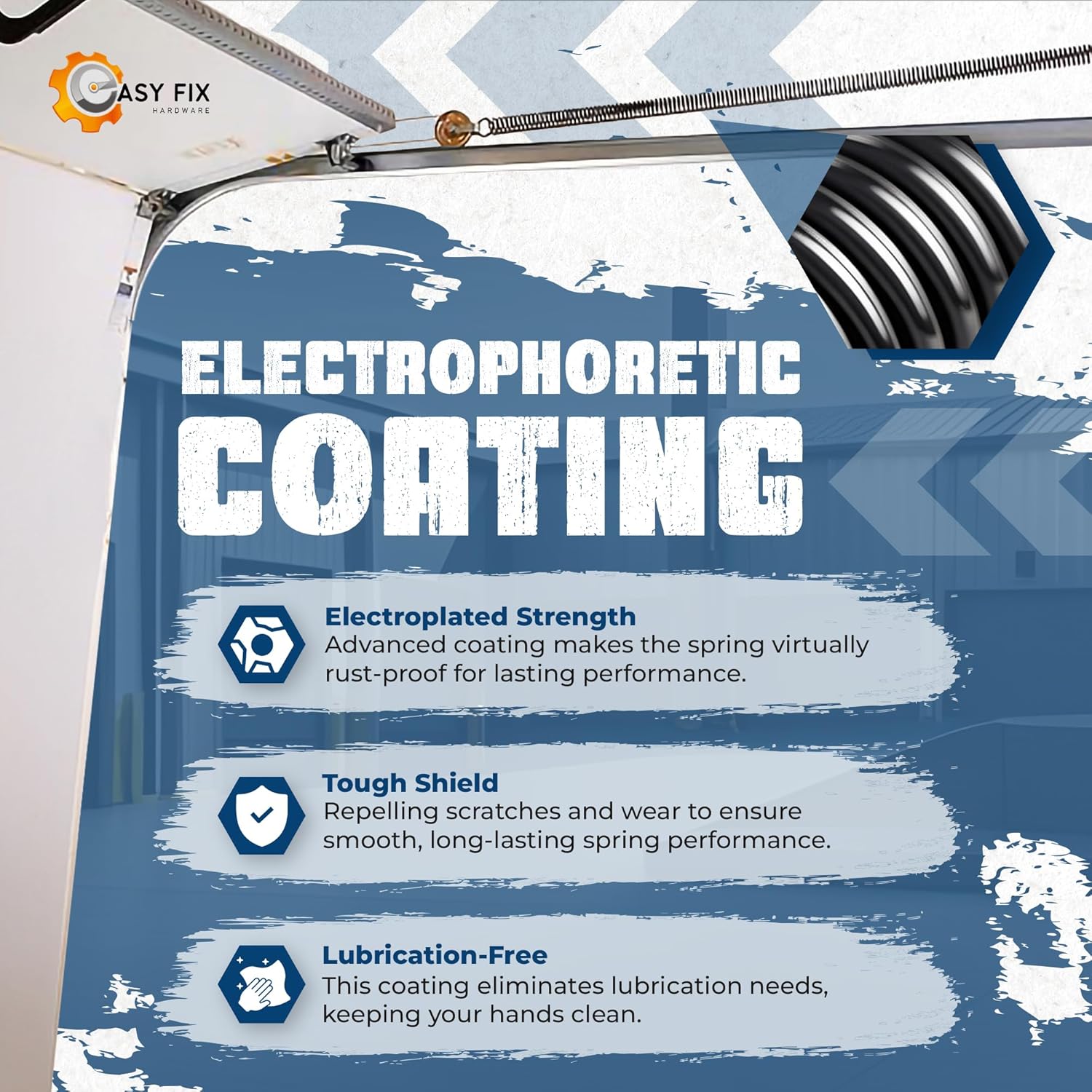 Heavy-Duty 90 lb. Double-Looped Garage Door Extension Spring (2-Pack) - Light Blue | Overhead Garage Door Hardware Repair Springs | 30,000 Cycles for 7' Garage Door